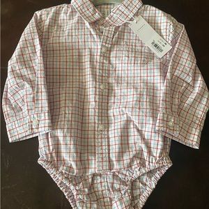 NWT! Janie and Jack Plaid Poplin Bodysuit 12-18 Months